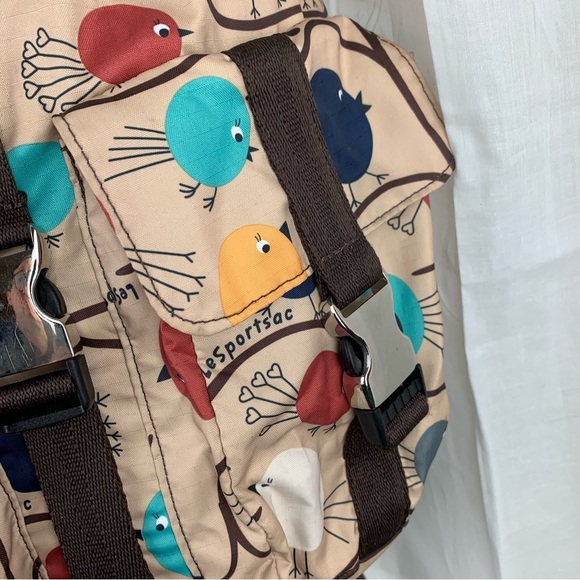 LESPORTSAC Bird Print Voyager Backpack Excellent Condition - Picture 4 of 15